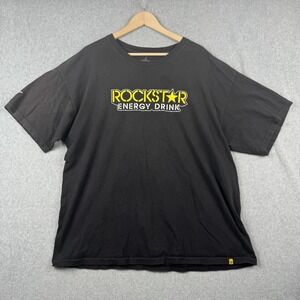 Rockstar Energy Drink T Shirt Mens 2XL Black Graphic Logo Short Sleeve Tee